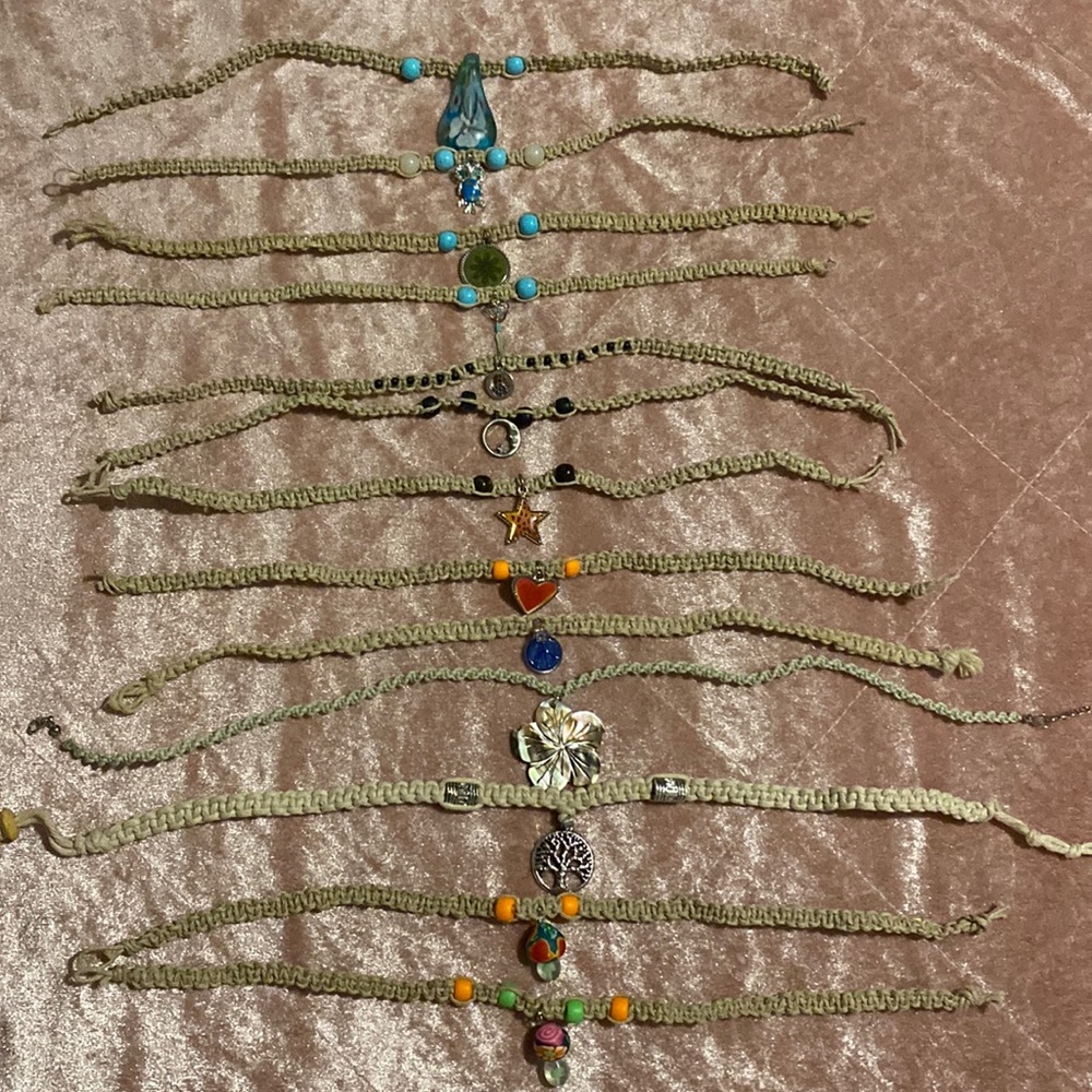 Hemp necklaces with a charm
